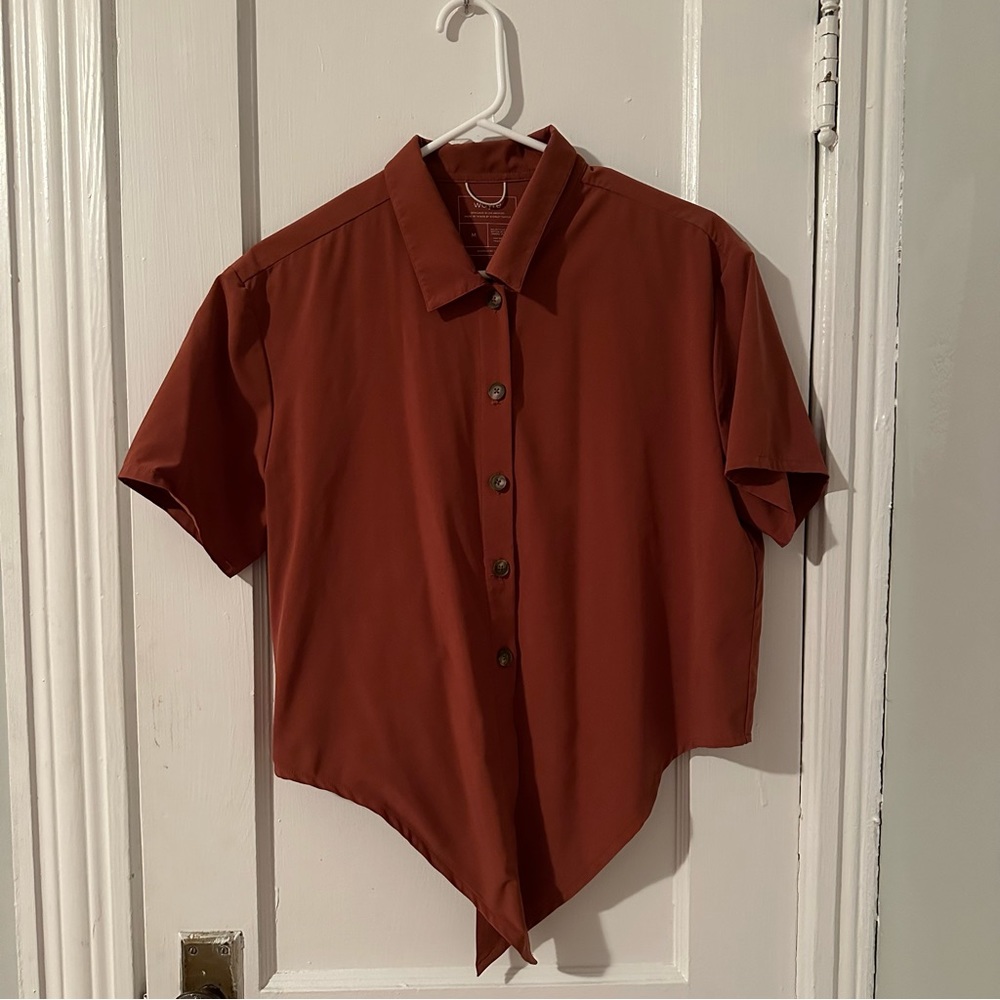 Wayre Button Up Crop In Clay - image 2